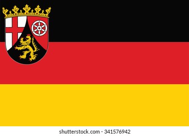 Flag of Rhineland-Palatinate or Rheinland-Pfalz state of Germany. Vector illustration.
