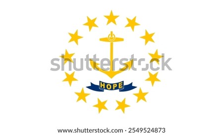 Flag of Rhode Island, USA, 16:9 Format, Rhode Island Flag, Vector Images