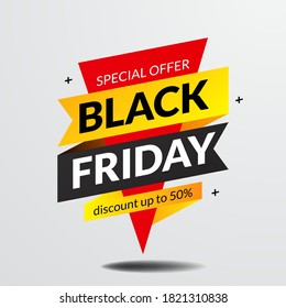 flag ribbon badge for black friday sale offer banner template illustration
