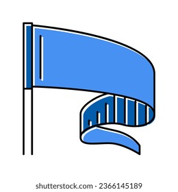 flag ribbon banner design color icon vector. flag ribbon banner design sign. isolated symbol illustration