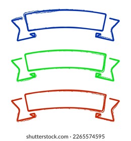 flag ribbon brush on white background, vector illustration.