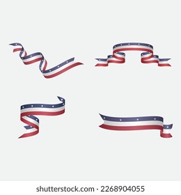 flag ribbon with the colors of the american country palette for independence day celebration decoration