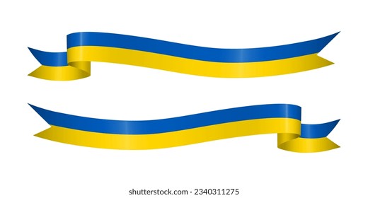 flag ribbon with colors of ukraine for independence day celebration decoration