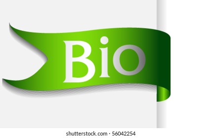 Flag or ribbon with word bio