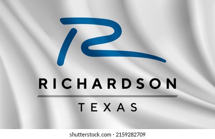 Flag of Richardson, Texas, USA. Realistic waving flag of Richardson vector background.