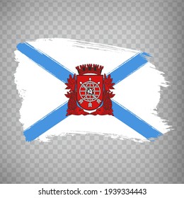 Flag of  Rio de Janeiro city from brush strokes. Federal Republic of Brazil. Flag  city Rio de Janeiro of Brazil on transparent background for your web site design, app, UI. EPS10.