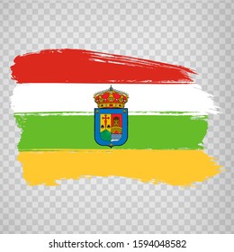 Flag of Rioja brush strokes. Flag Autonomous Community Rioja of Spain on transparent background for your web site design, logo, app, UI. Kingdom of Spain. Stock vector.  EPS10.