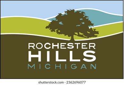Flag of Rochester Hills Michigan vector eps 8