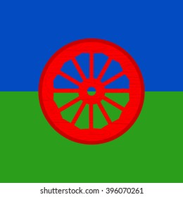 Flag of the Romani, Gypsy, Roma, Rom people. The national flag Gypsy. Vector Flag Gypsy. Icon Background Gypsy. International Roma day.