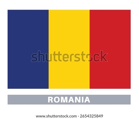 Flag of romania . Flag icon. Standard colors. Standard size. Rectangular flag.