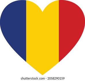 Flagge Rumäniens in Herzform