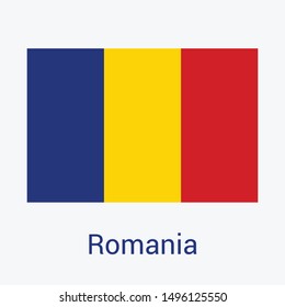 Flag Of Romania Isolated On Background. Romania National Flag Symbol Vector Illustration