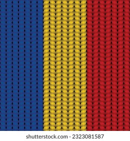 Flag of Romania on a braided rop.