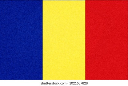 Flag of Romania on a textured background. Vector illustration.
