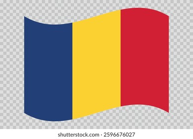 Flag of Romania. Romanian national symbol in official colors. Template icon. Abstract vector background.