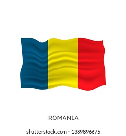 Flag of Romania. Romanian Waving flag, Vector illustration