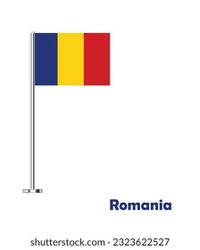 Flag of  Romania, Table Flag of Romania, Vector Illustration.