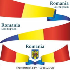 Flag of Romania, Romania. Template for award design, an official document with the flag of Romania. Bright, colorful vector illustration.