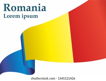 Flag of Romania, Romania. Template for award design, an official document with the flag of Romania. Bright, colorful vector illustration.