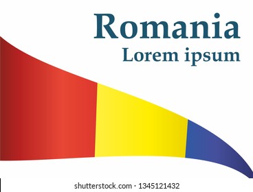 Flag of Romania, Romania. Template for award design, an official document with the flag of Romania. Bright, colorful vector illustration.
