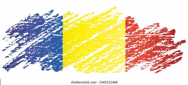 Flag of Romania, Romania. Template for award design, an official document with the flag of Romania. Bright, colorful vector illustration.