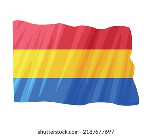 Flag of Romania as Traditional Symbol and Object Vector Illustration
