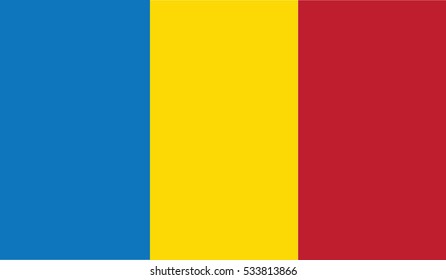 flag of romania vector icon illustration eps10