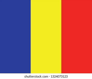 Flag of Romania vector isolated on white. Colorful flat vector.