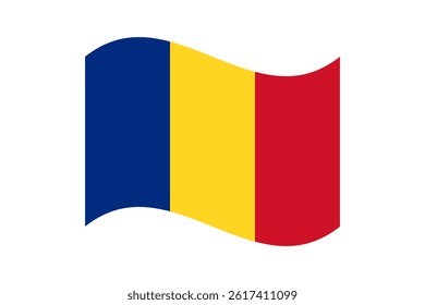 Flag of Romania. Romania wavy flag digital vector illustration. Fluttering flag.