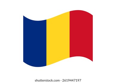 Flag of Romania. Romania wavy flag digital vector illustration. Fluttering flag.