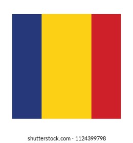 Flag of Romania,Romania Flag Vector Square Icon - Illustration, Flag of Romania. Abstract concept, icon, square, button. Raster illustration on white background.