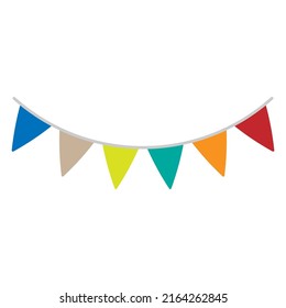 Flag rope icon. Triangles garland. Color silhouette. Front side view. Vector simple flat graphic illustration. Isolated object on a white background. Isolate.