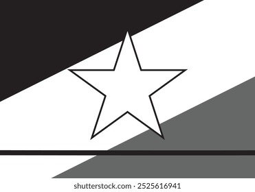 La bandera del estado de Roraima en color blanco y negro. Ilustración vectorial