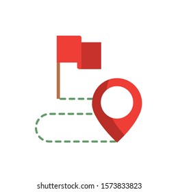 flag route pointer gps map and navigation vector illustration