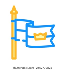 flag royal medieval heraldry color icon vector. flag royal medieval heraldry sign. isolated symbol illustration