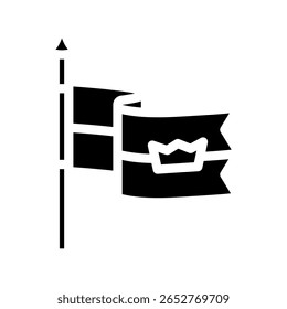 flag royal medieval heraldry glyph icon vector. flag royal medieval heraldry sign. isolated symbol illustration