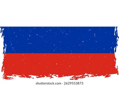 Flag of russia brush stroke grunge texture