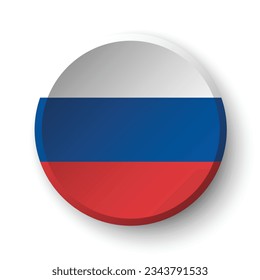 La bandera de Rusia. Indicador de icono de círculo. Icono de indicador de botón. Color estándar. 3 quinquies ilustración. Ilustración del equipo. Ilustración digital. Ilustración vectorial.