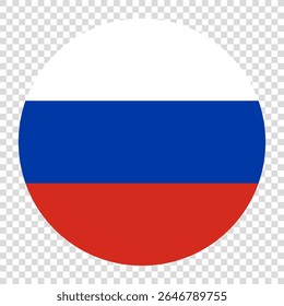 Flag of Russia. Russia circle flag logo icon computer vector illustration design. Checkerboard background.