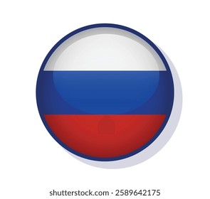 Flag Russia circle round frame vector design