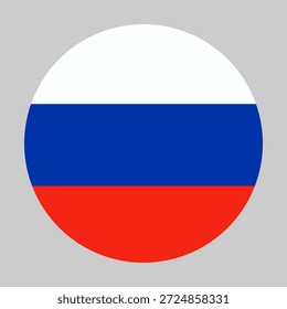 Flagge Russlands in Kreisform mit genauen Proportionen und offiziellen Farben