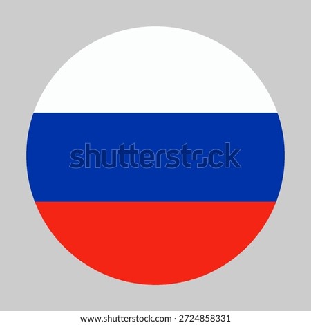 Flag of Russia in circular shape with accurate proportions and official colors