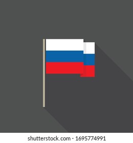 bandera de Rusia icono plano, ilustración vectorial