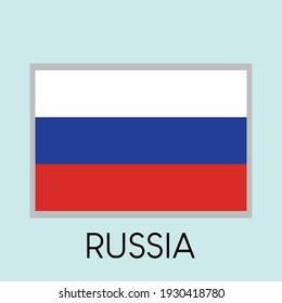 Flag of Russia icon design, official colors and correct aspect ratio. Simple flat vector illustration, eps 10
