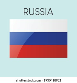 Flag of Russia icon design, official colors and correct aspect ratio. Simple gradient vector illustration, eps 10
