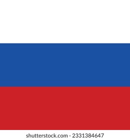 The flag of Russia. Flag icon. Standard color. A square flag. Computer illustration. Digital illustration. Vector illustration.