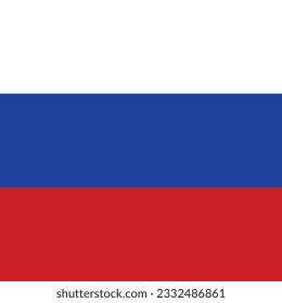 The flag of Russia. Flag icon. Standard color. A square flag. Computer illustration. Digital illustration. Vector illustration.