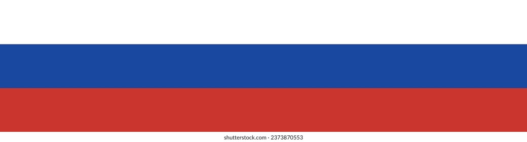 The flag of Russia. Flag icon. Standard color. A long banner. Rectangle icon. Computer illustration. Digital illustration. Vector illustration.