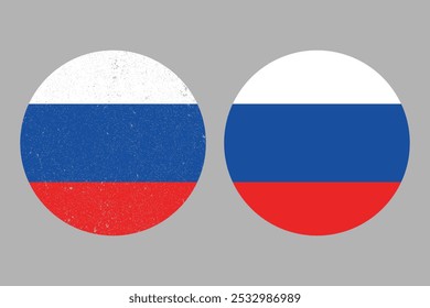 Flag of Russia. An illustration of the Russian round flag. A round flag. Flag icon.