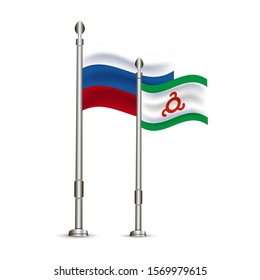 flag of Russia and Ingushetia	